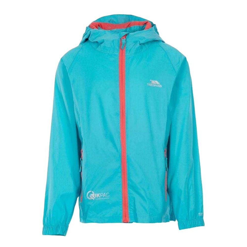 Trespass Childrens/Kids Qikpac Packaway Jacket / Aqua